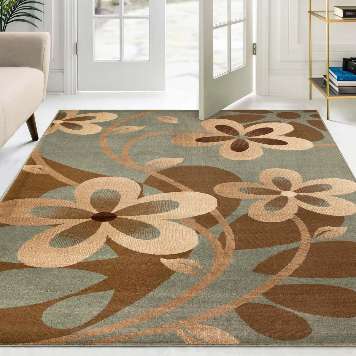 Rosette Geometric Medallion Indoor Area Rugs or Runner Rug