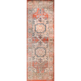 Rustic Distressed Geometric Design Indoor Area Rug