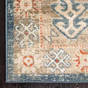 Rustic Distressed Geometric Design Indoor Area Rug