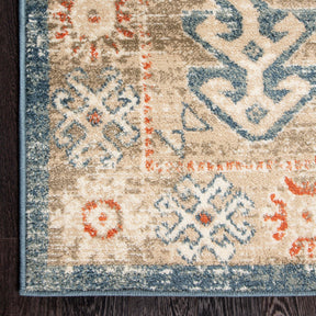 Rustic Distressed Geometric Design Indoor Area Rug