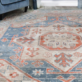 Rustic Distressed Geometric Design Indoor Area Rug