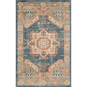 Rustic Distressed Geometric Design Indoor Area Rug