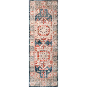 Rustic Distressed Geometric Design Indoor Area Rug