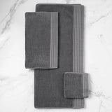 Egyptian Cotton Hand/Wash Towel Set of 4-Dark Gray Heavyweight 600 GSM Luxury