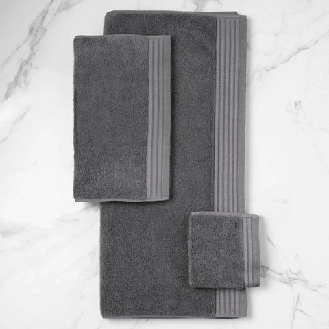 Egyptian Cotton Hand/Wash Towel Set of 4-Dark Gray Heavyweight 600 GSM Luxury