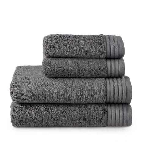 Egyptian Cotton Hand/Wash Towel Set of 4-Dark Gray Heavyweight 600 GSM Luxury