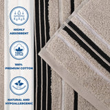 Sadie Zero Twist Cotton Solid Absorbent 3 Piece Towel Set