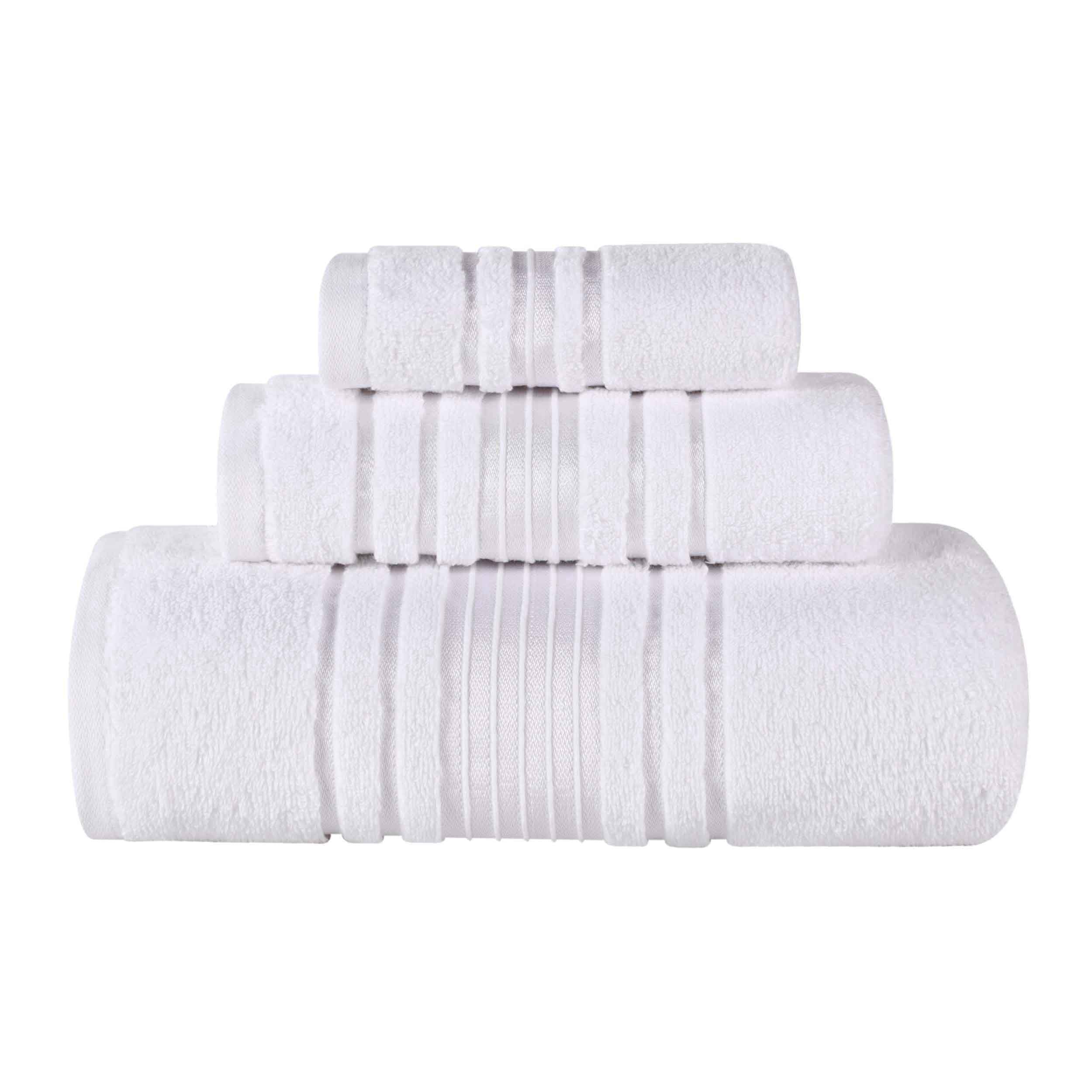 Sadie Zero Twist Cotton Solid Absorbent 3 Piece Towel Set