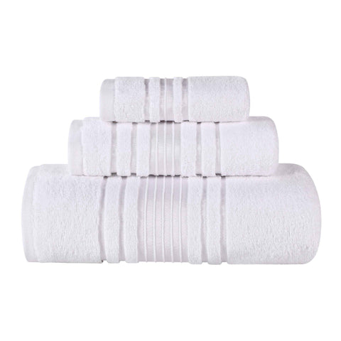 Sadie Zero Twist Cotton Solid Absorbent 3 Piece Towel Set