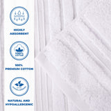 Sadie Zero Twist Cotton Solid Absorbent 3 Piece Towel Set