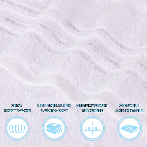 Sadie Zero Twist Cotton Solid Absorbent 3 Piece Towel Set