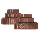 Sadie Zero Twist Cotton Solid and Jacquard Floral 6 Piece Towel Set