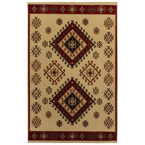 Santa Fe Geometric Floral Ikat Indoor Area Rug Or Runner Rug
