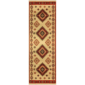 Santa Fe Geometric Floral Ikat Indoor Area Rug Or Runner Rug