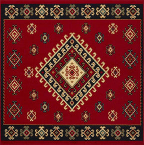 Santa Fe Geometric Floral Ikat Indoor Area Rug Or Runner Rug