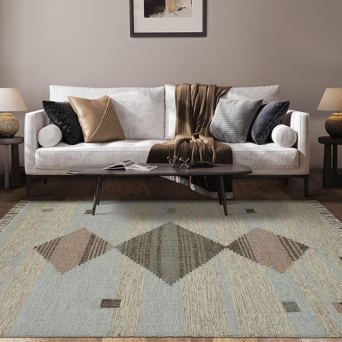 Sayah Eco-Friendly Geometric Handwoven Indoor Area Rug