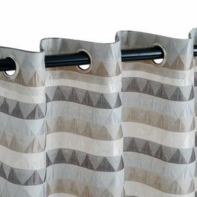Scalene Jacquard Trellis Grommet Semi-Sheer Curtain Panel Set