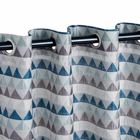Scalene Jacquard Trellis Grommet Semi-Sheer Curtain Panel Set