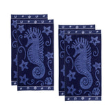 Sea Horse Oversized Cotton 4 Piece Beach Towel Set