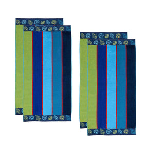 Sea Shells Oversized Cotton 4 Piece Beach Towel Set