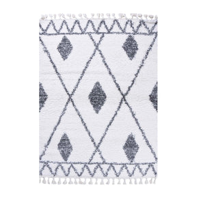 Serafina Boho Tribal Geometric Indoor Shag Area Rug with Tassels