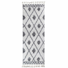 Serafina Boho Tribal Geometric Indoor Shag Area Rug with Tassels
