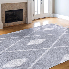 Serafina Boho Tribal Geometric Indoor Shag Area Rug with Tassels