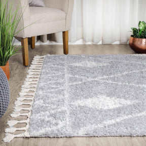 Serafina Boho Tribal Geometric Indoor Shag Area Rug with Tassels