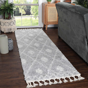 Serafina Boho Tribal Geometric Indoor Shag Area Rug with Tassels