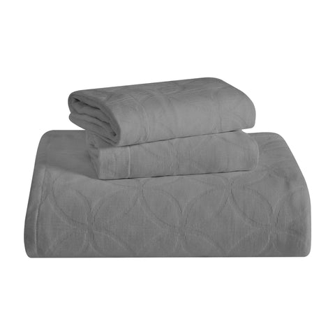 Lightweight Cotton Bedspread Sets 3-Piece Serenity Wedding Ring Jacquard Matelassé