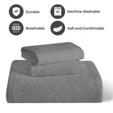 Lightweight Cotton Bedspread Sets 3-Piece Serenity Wedding Ring Jacquard Matelassé