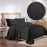 Lightweight Cotton Bedspread Sets 3-Piece Serenity Wedding Ring Jacquard Matelassé