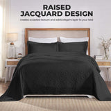 Lightweight Cotton Bedspread Sets 3-Piece Serenity Wedding Ring Jacquard Matelassé