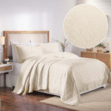 Lightweight Cotton Bedspread Sets 3-Piece Serenity Wedding Ring Jacquard Matelassé
