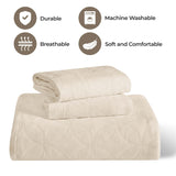 Lightweight Cotton Bedspread Sets 3-Piece Serenity Wedding Ring Jacquard Matelassé