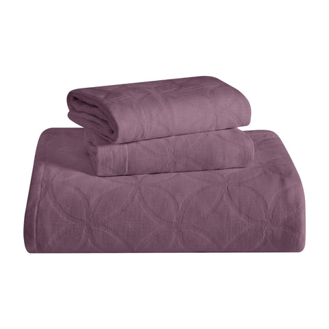 Lightweight Cotton Bedspread Sets 3-Piece Serenity Wedding Ring Jacquard Matelassé