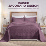 Lightweight Cotton Bedspread Sets 3-Piece Serenity Wedding Ring Jacquard Matelassé