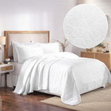 Lightweight Cotton Bedspread Sets 3-Piece Serenity Wedding Ring Jacquard Matelassé
