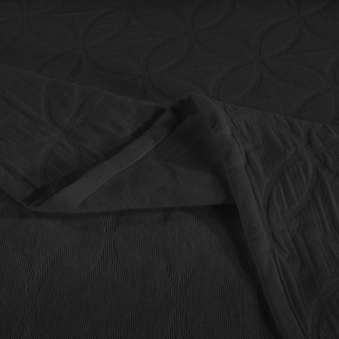 Lightweight Cotton Bedspread Sets 3-Piece Serenity Wedding Ring Jacquard Matelassé
