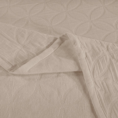 Lightweight Cotton Bedspread Sets 3-Piece Serenity Wedding Ring Jacquard Matelassé