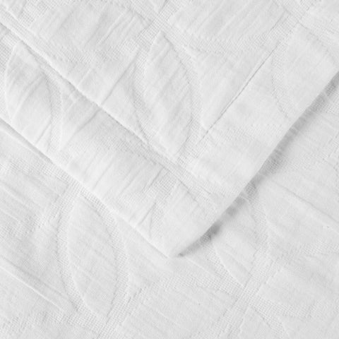 Lightweight Cotton Bedspread Sets 3-Piece Serenity Wedding Ring Jacquard Matelassé