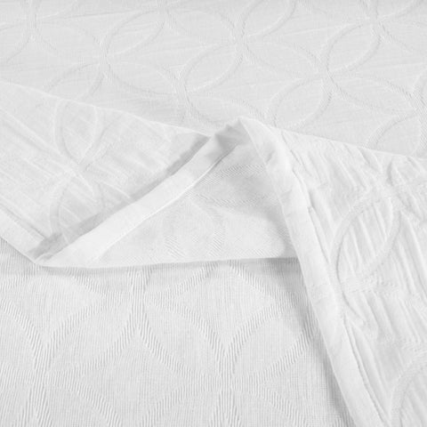 Lightweight Cotton Bedspread Sets 3-Piece Serenity Wedding Ring Jacquard Matelassé
