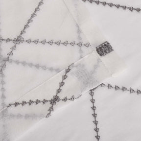 Sheer Modern Diamond Lattice Grommet Curtain Panels Set of 2