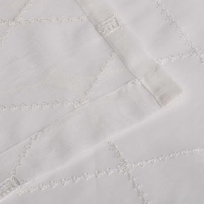 Sheer Modern Diamond Lattice Grommet Curtain Panels Set of 2