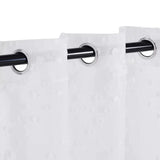Sheer Poppy Floral Modern Textured Grommet Curtain Panels Set of 2