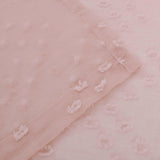 Sheer Poppy Floral Modern Textured Grommet Curtain Panels Set of 2