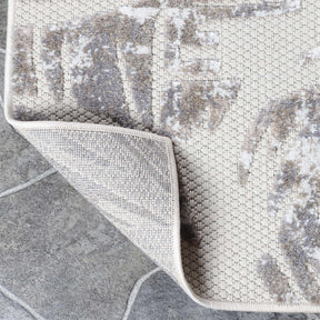Siesta Botanical Leaves Geometric Area Rug Indoor Outdoor Rug