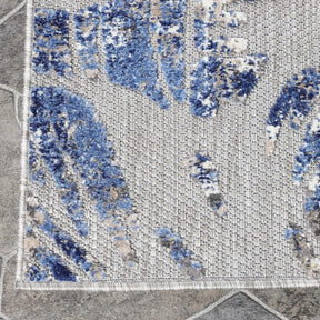 Siesta Botanical Leaves Geometric Area Rug Indoor Outdoor Rug