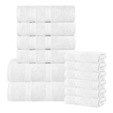Smart Dry Zero Twist Cotton Medium Weight 12 Piece Assorted Towel Set