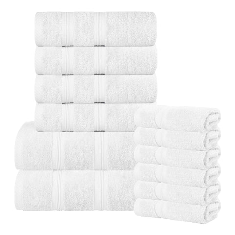 Smart Dry Zero Twist Cotton Medium Weight 12 Piece Assorted Towel Set
